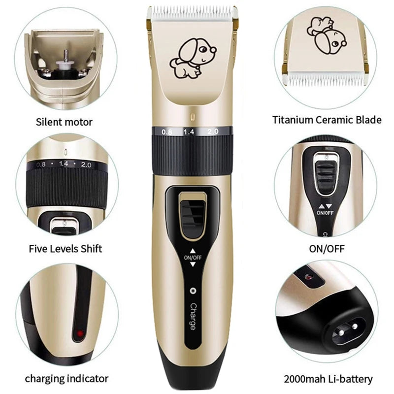Electric Pet Grooming Hair Clipper Kit Rechargeable Trimmer Shearers Shaver Cat Rabbit Dog Teddy Animal